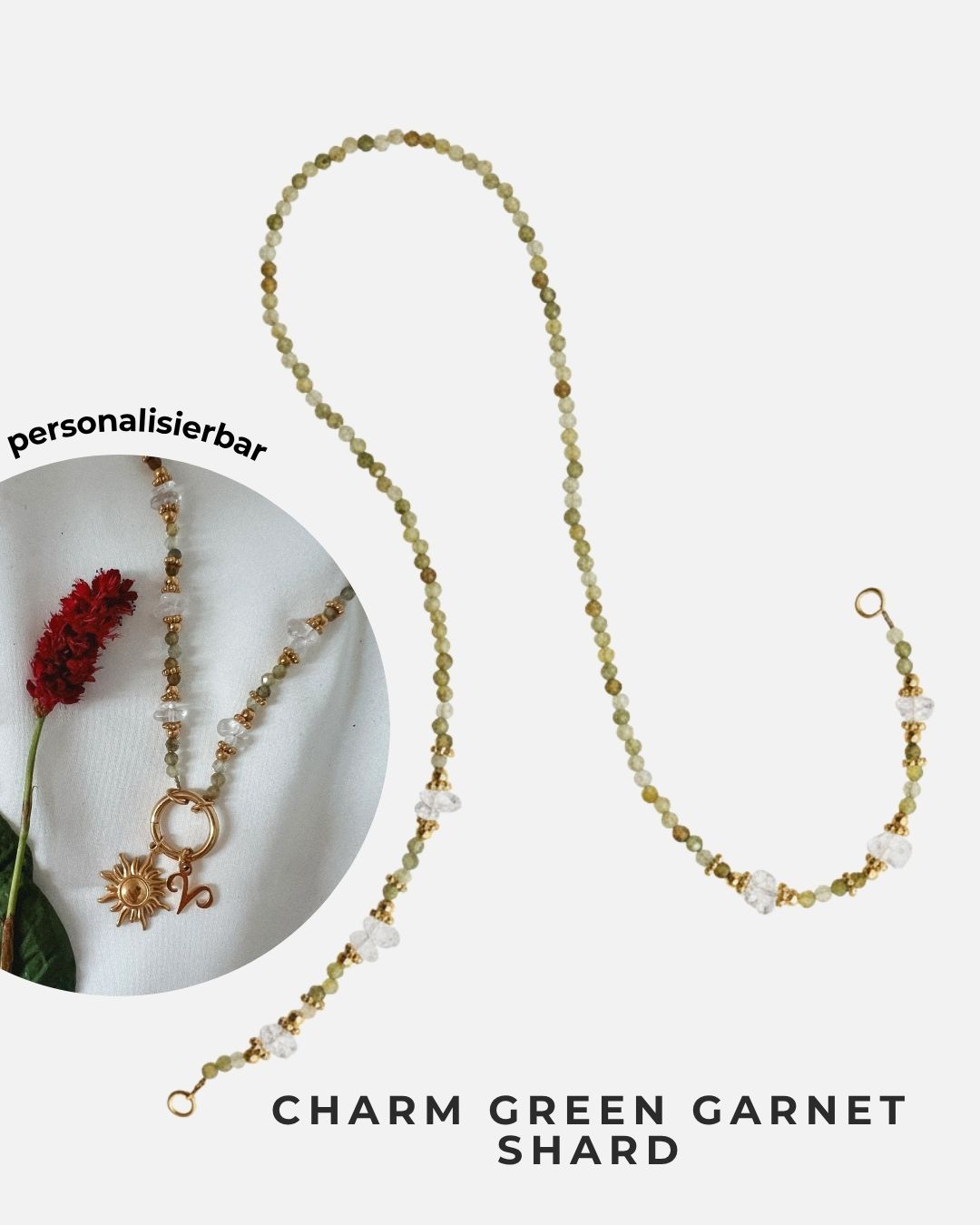 Personalisierbare Charm Edelstein-Halskette Shard