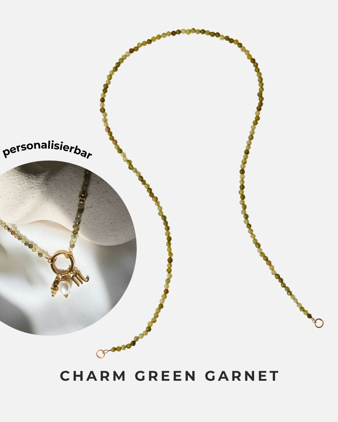 Personalisierbare Charm Edelstein-Halksette