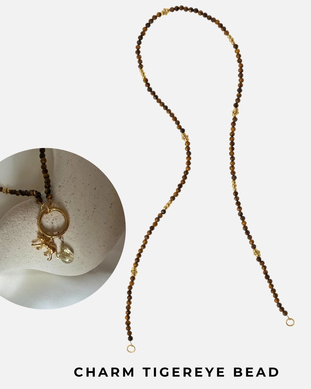 Personalisierbare Charm Edelstein-Halskette Bead