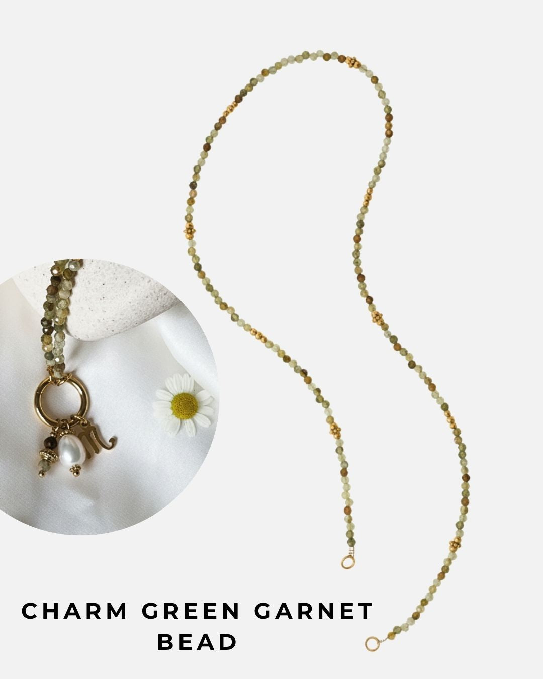 Personalisierbare Charm Edelstein-Halskette Bead