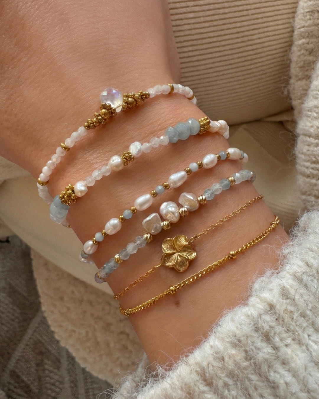Armband Aquamarin Pearl