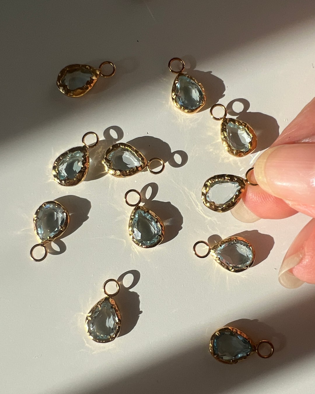 Ohrringe Echtstein-Drops Blue Topaz