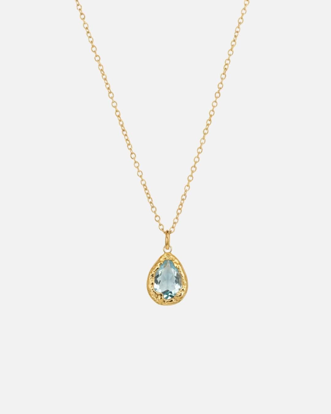 Halskette Echtstein-Drop Blue Topaz