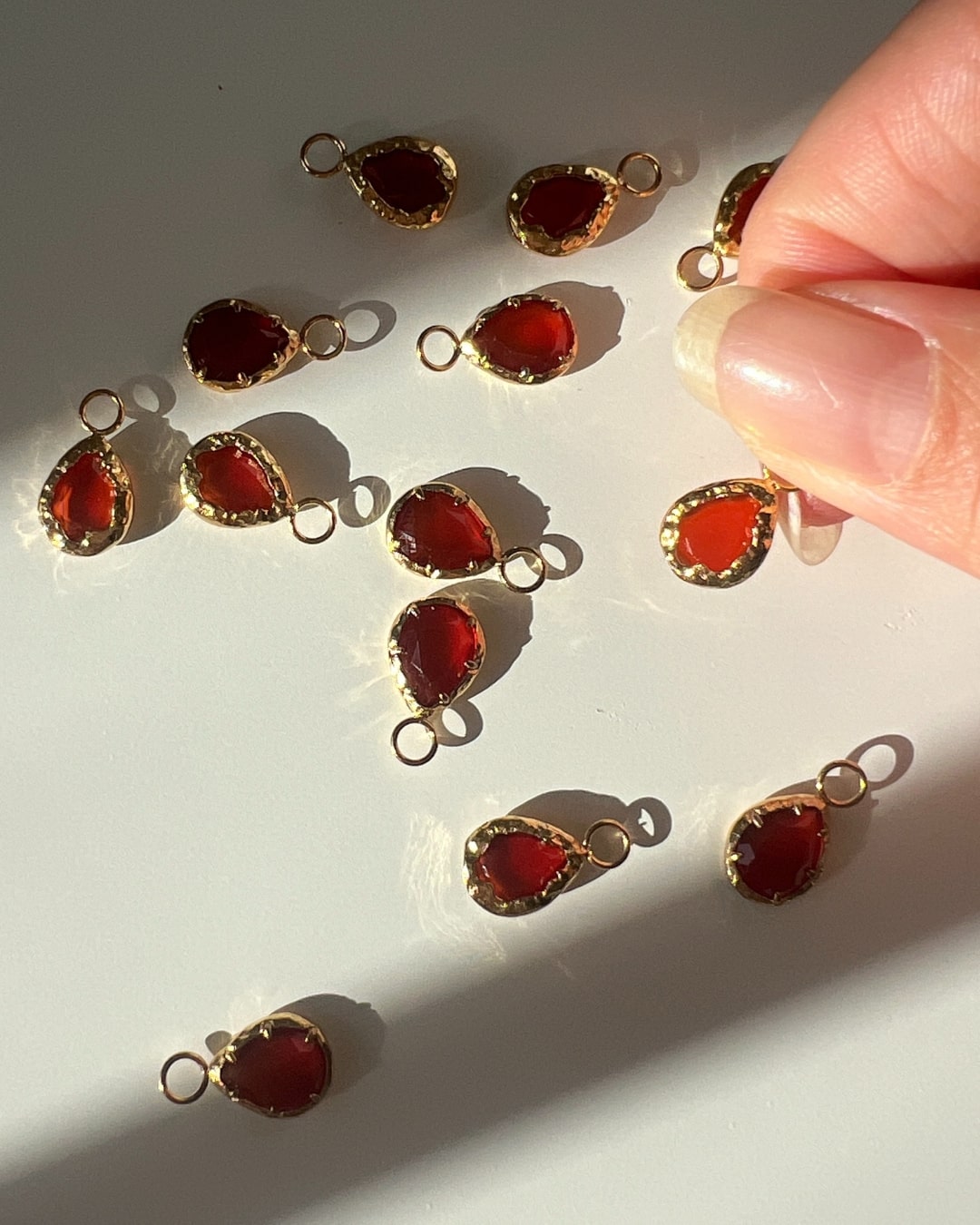 Halskette Echtstein-Drop Carnelian