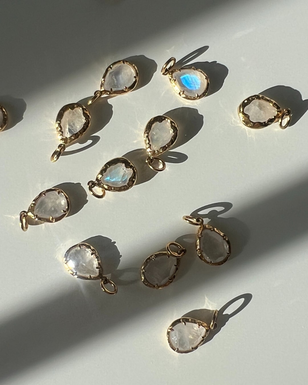 Halskette Echtstein-Drop Moonstone