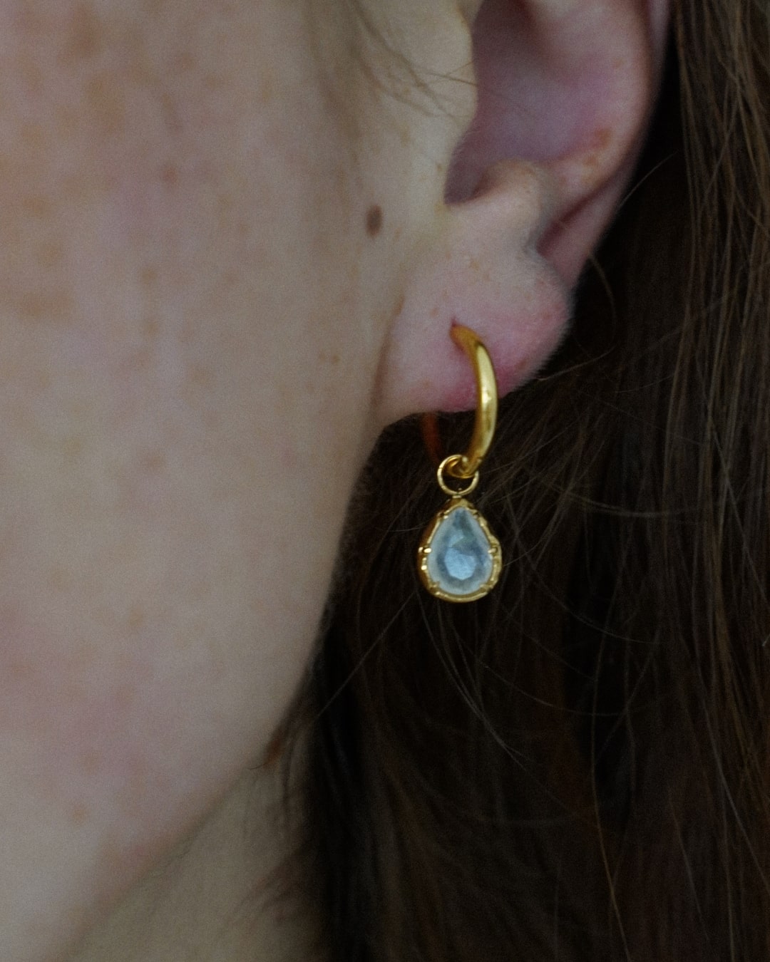 Ohrringe Echtstein-Drops Moonstone