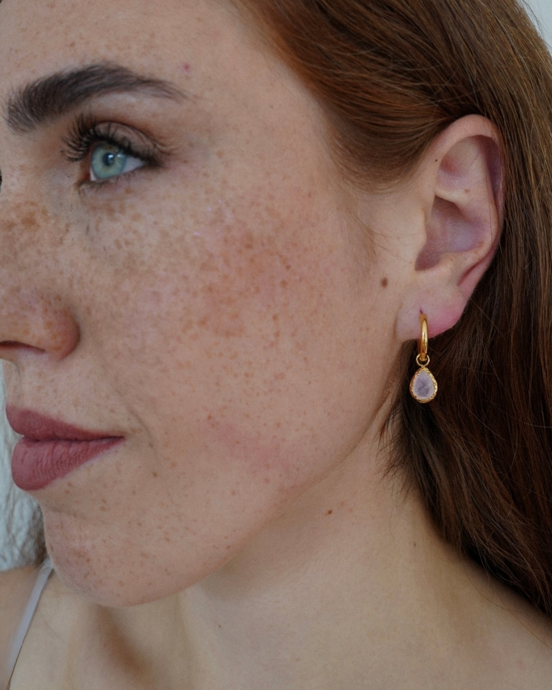 Ohrringe Echtstein-Drops Rose Quartz