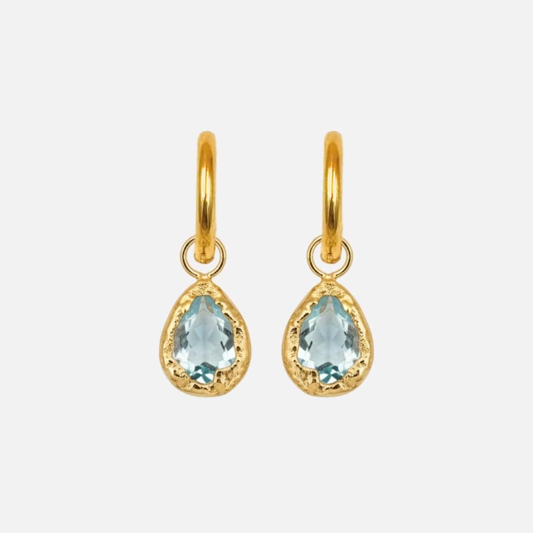 Ohrringe Echtstein-Drops Blue Topaz