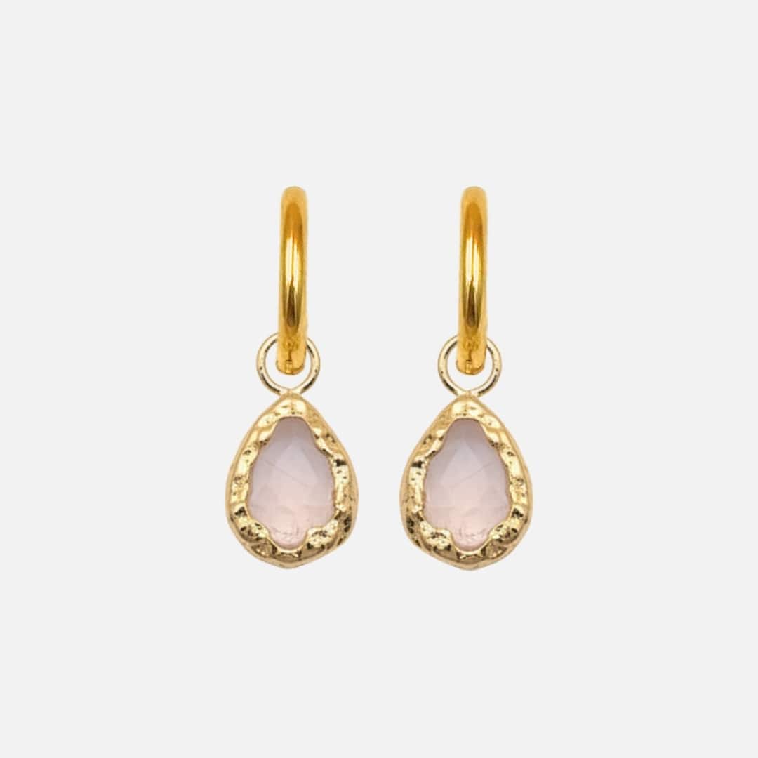 Ohrringe Echtstein-Drops Rose Quartz
