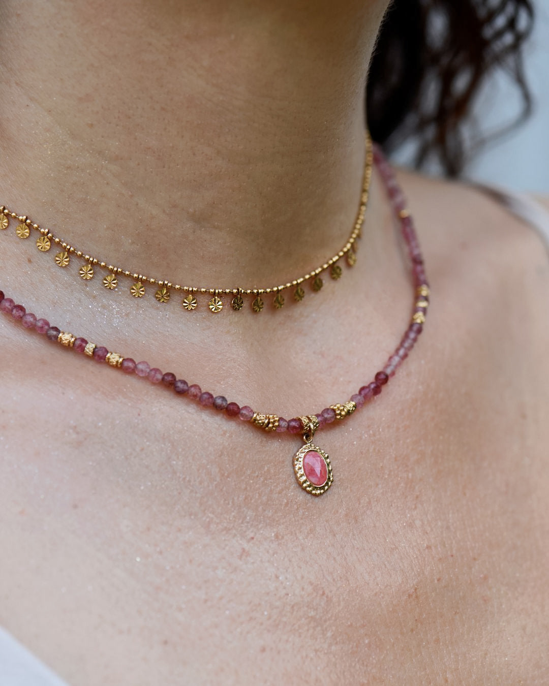 Halskette Pink Tourmaline mit Anhänger