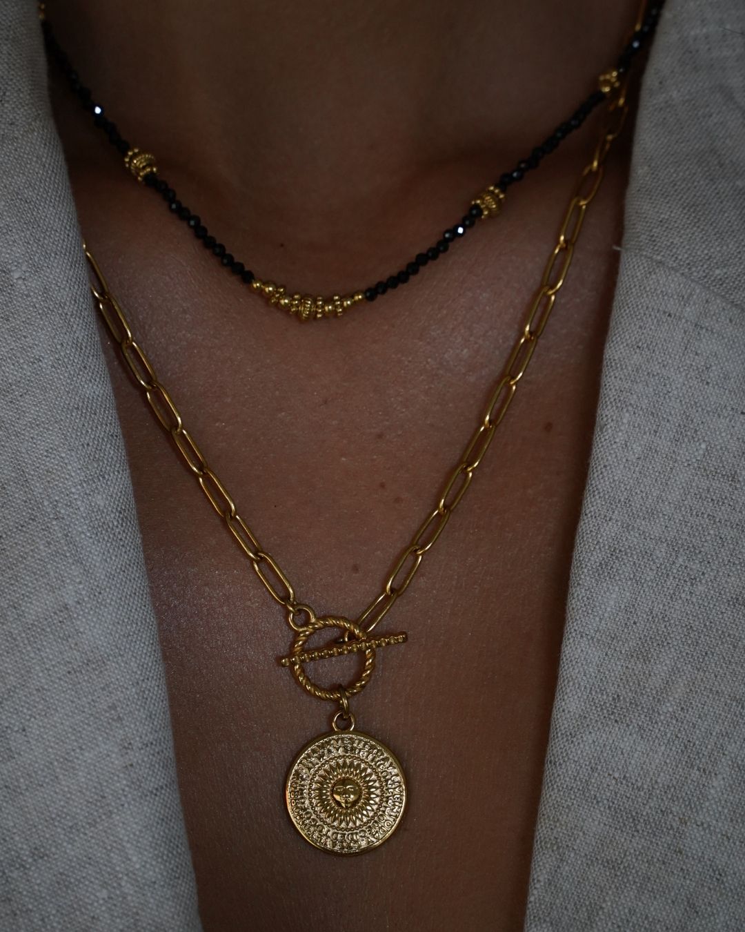 Halskette Black Spinel