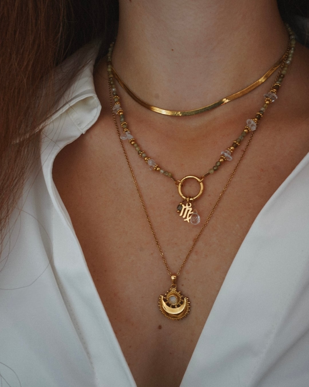 Halskette Charm Green Garnet Shard