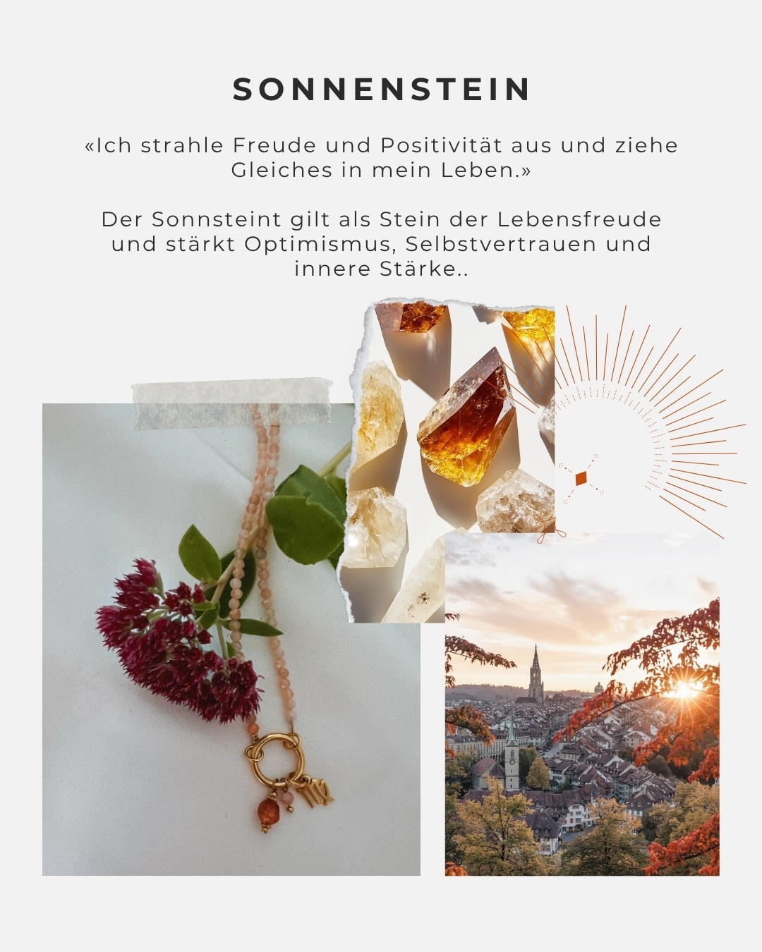 Halskette Charm Sunstone