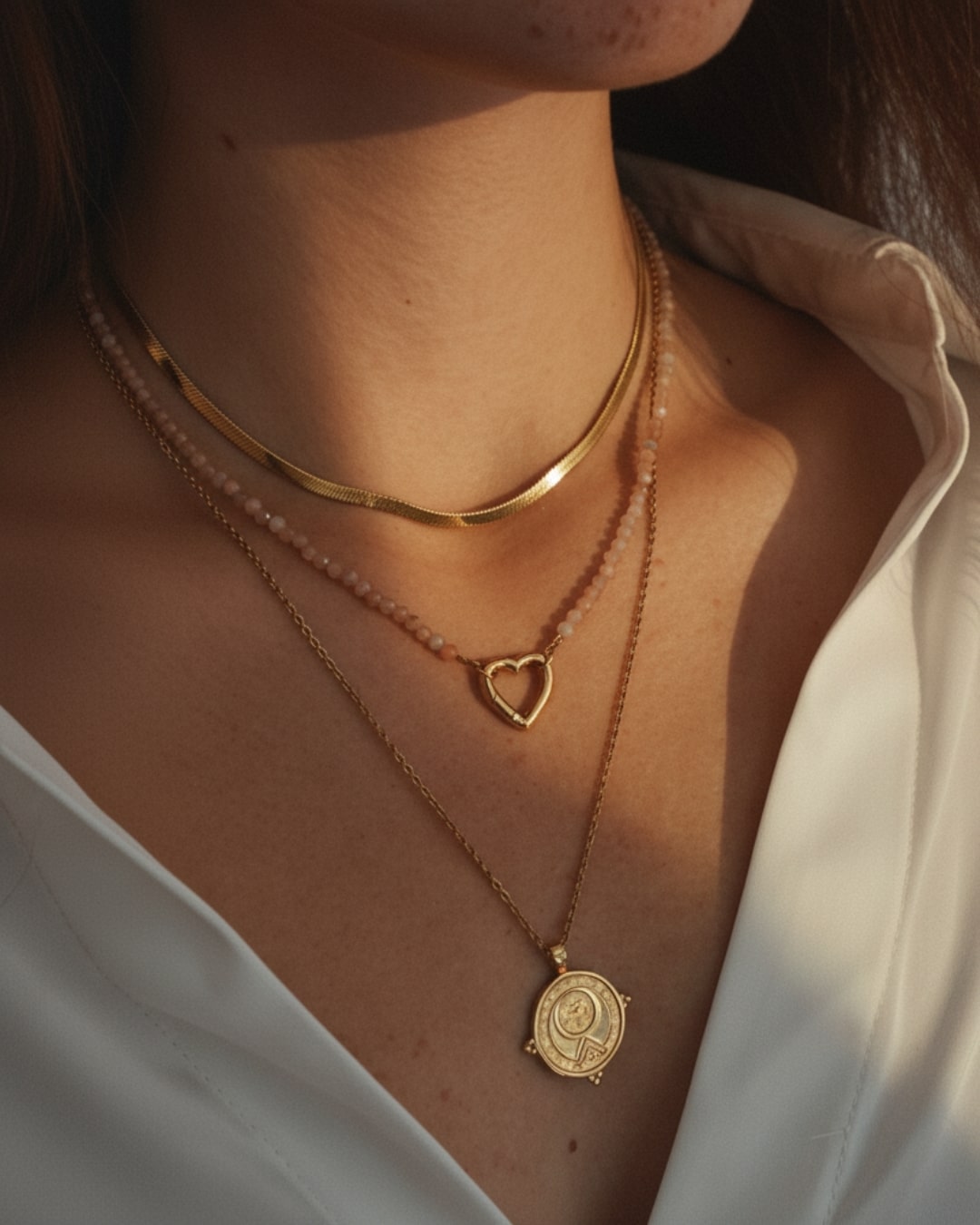 Halskette Charm Sunstone