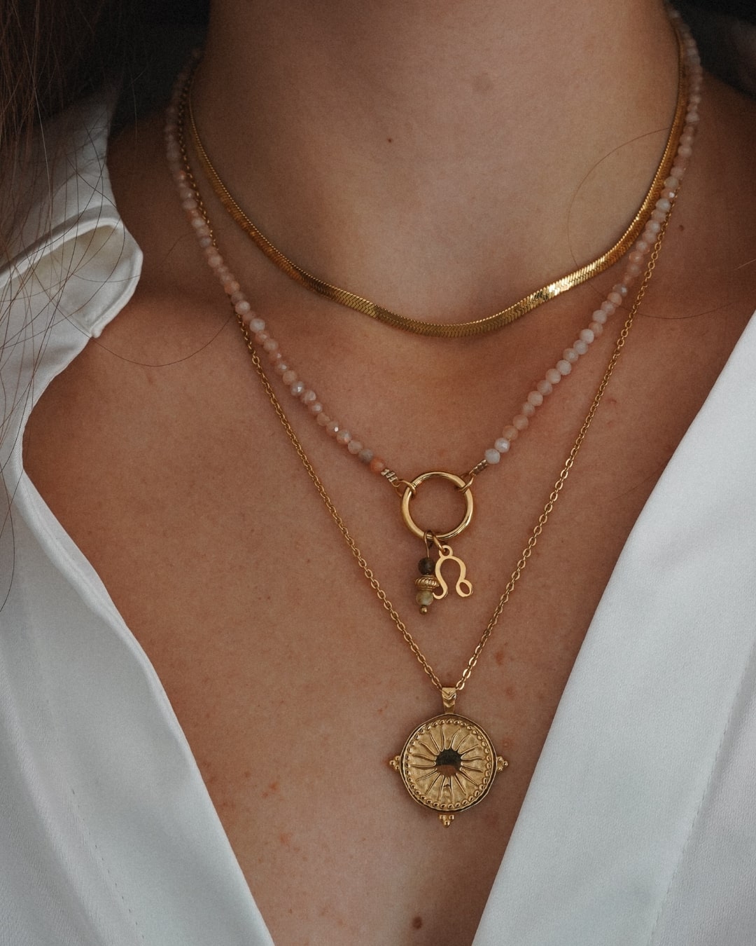 Halskette Charm Sunstone