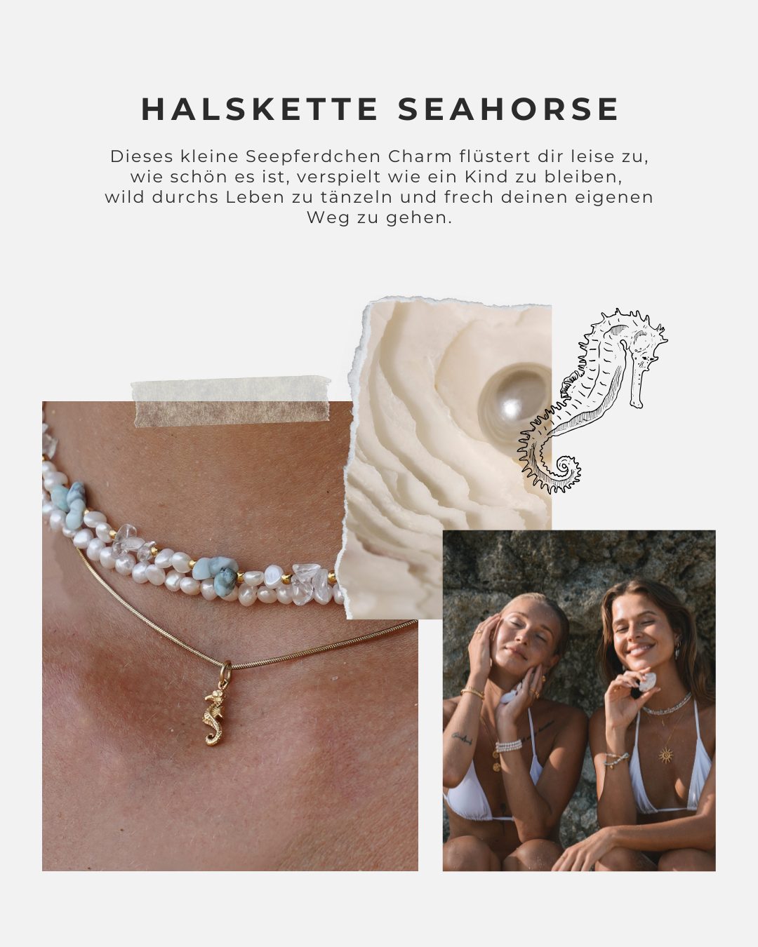 Halskette Choker Seahorse