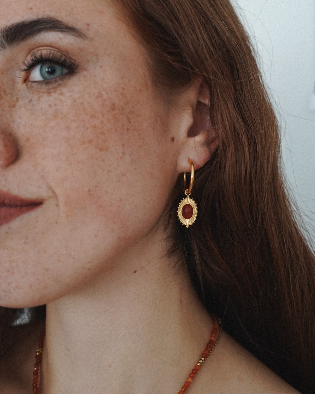 Ohrringe Ornament Red Agate