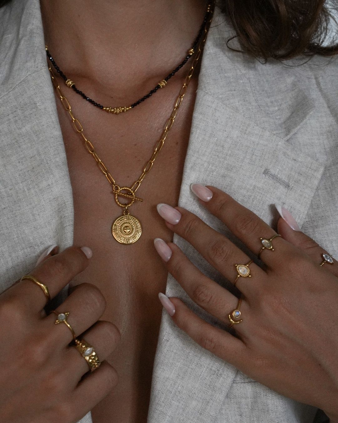 Halskette Black Spinel