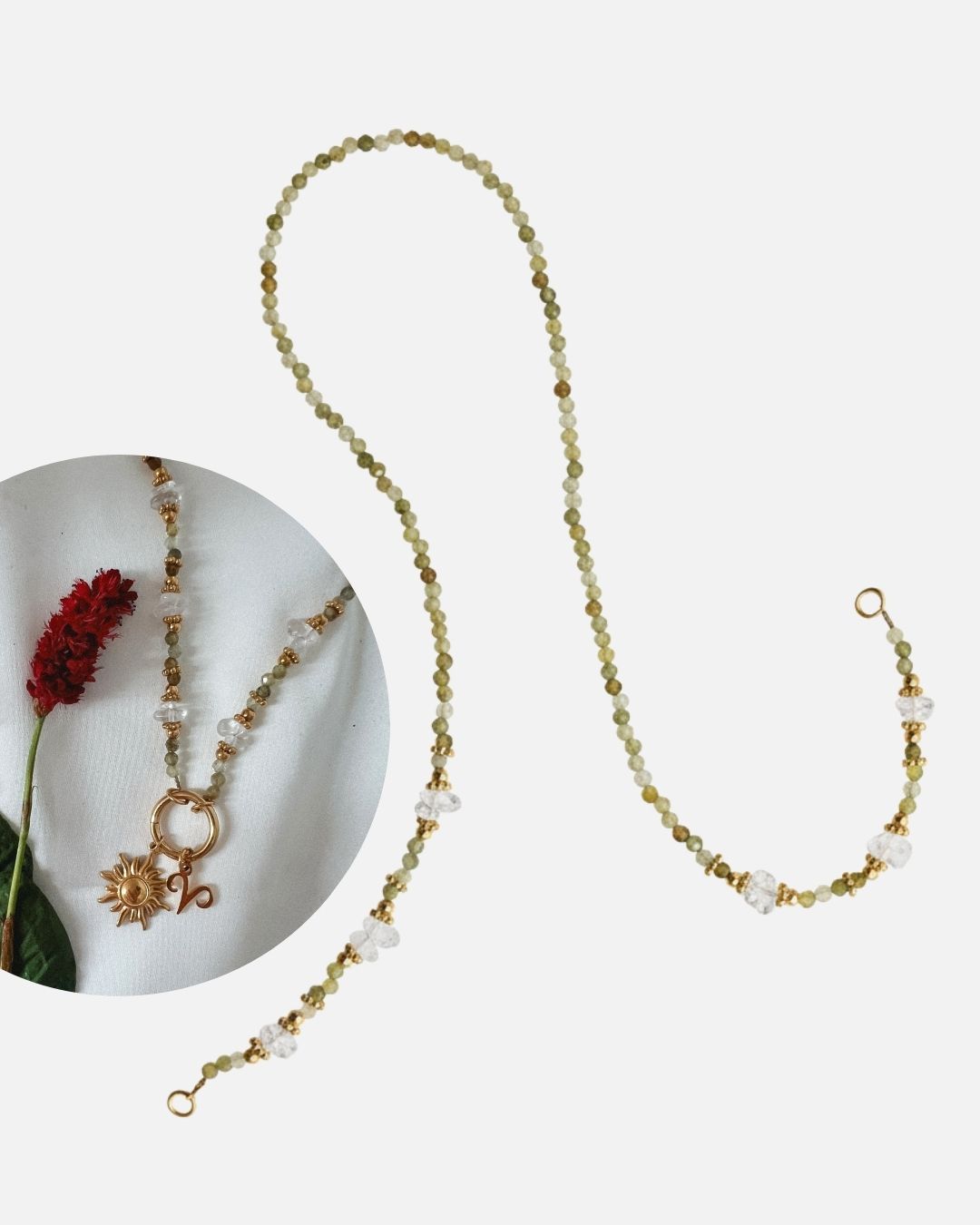 Halskette Charm Green Garnet Shard