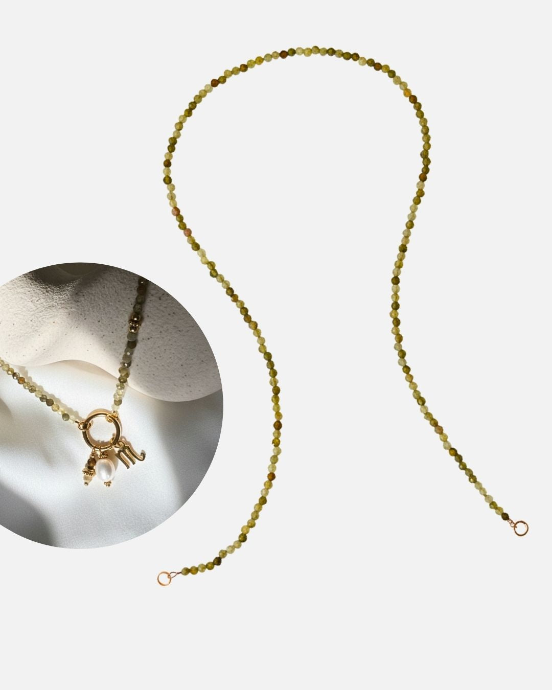 Halskette Charm Green Garnet