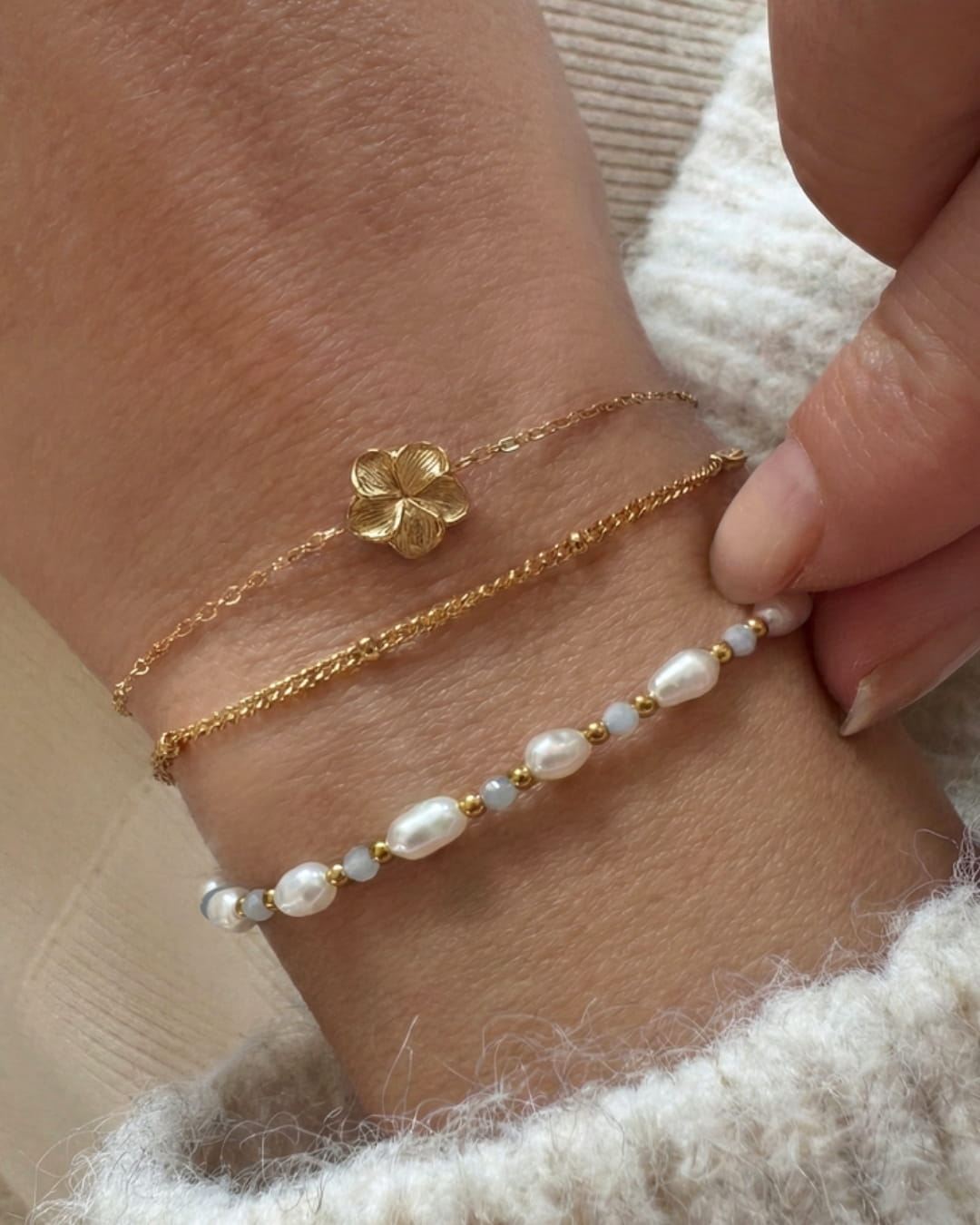 Armband Aquamarin Pearl