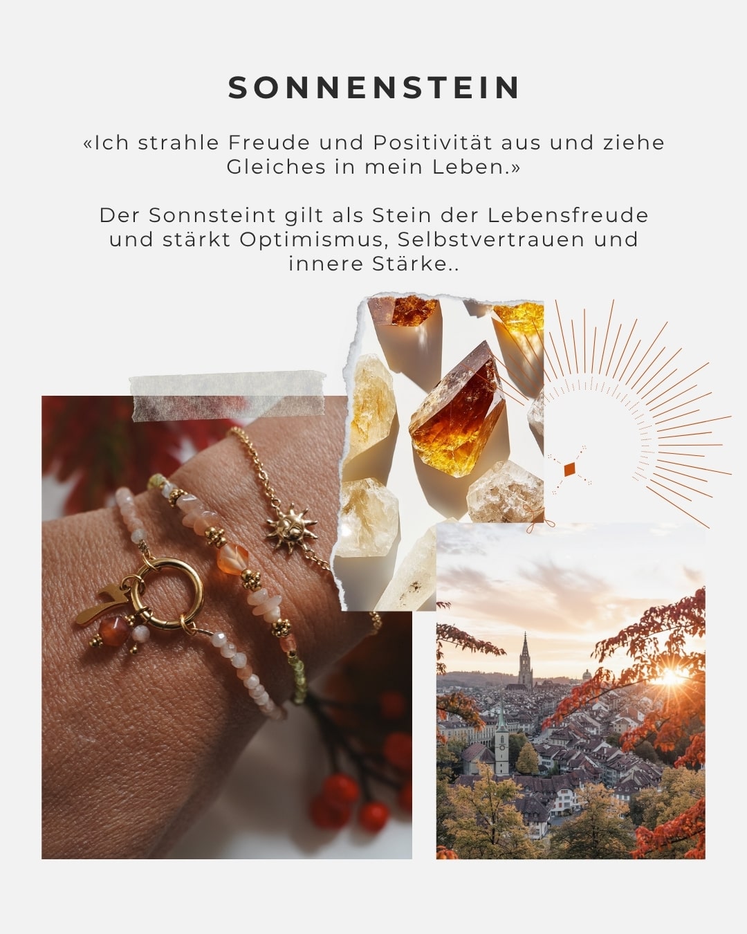 Armband Charm Sunstone