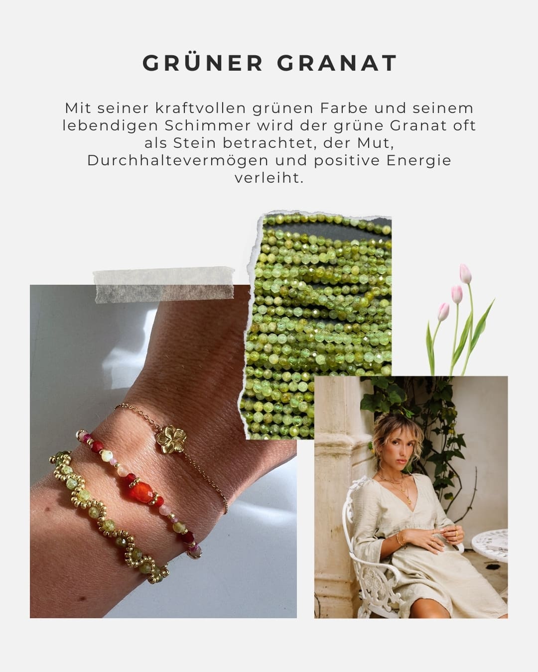 Armband Aurelia Green Garnet