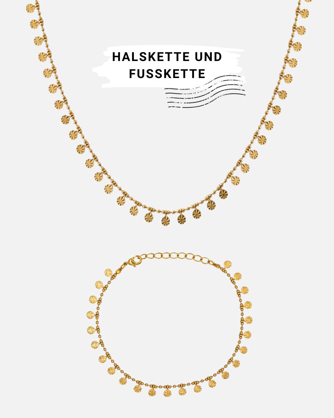 Aurea 2er Set (Hals- und Fusskette)