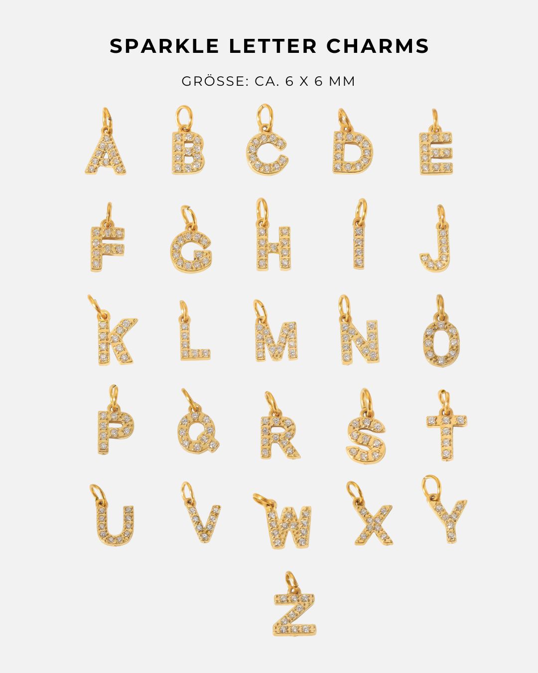 Sparkle Letter Charms (Basic Halsketten & Basic Armbänder)