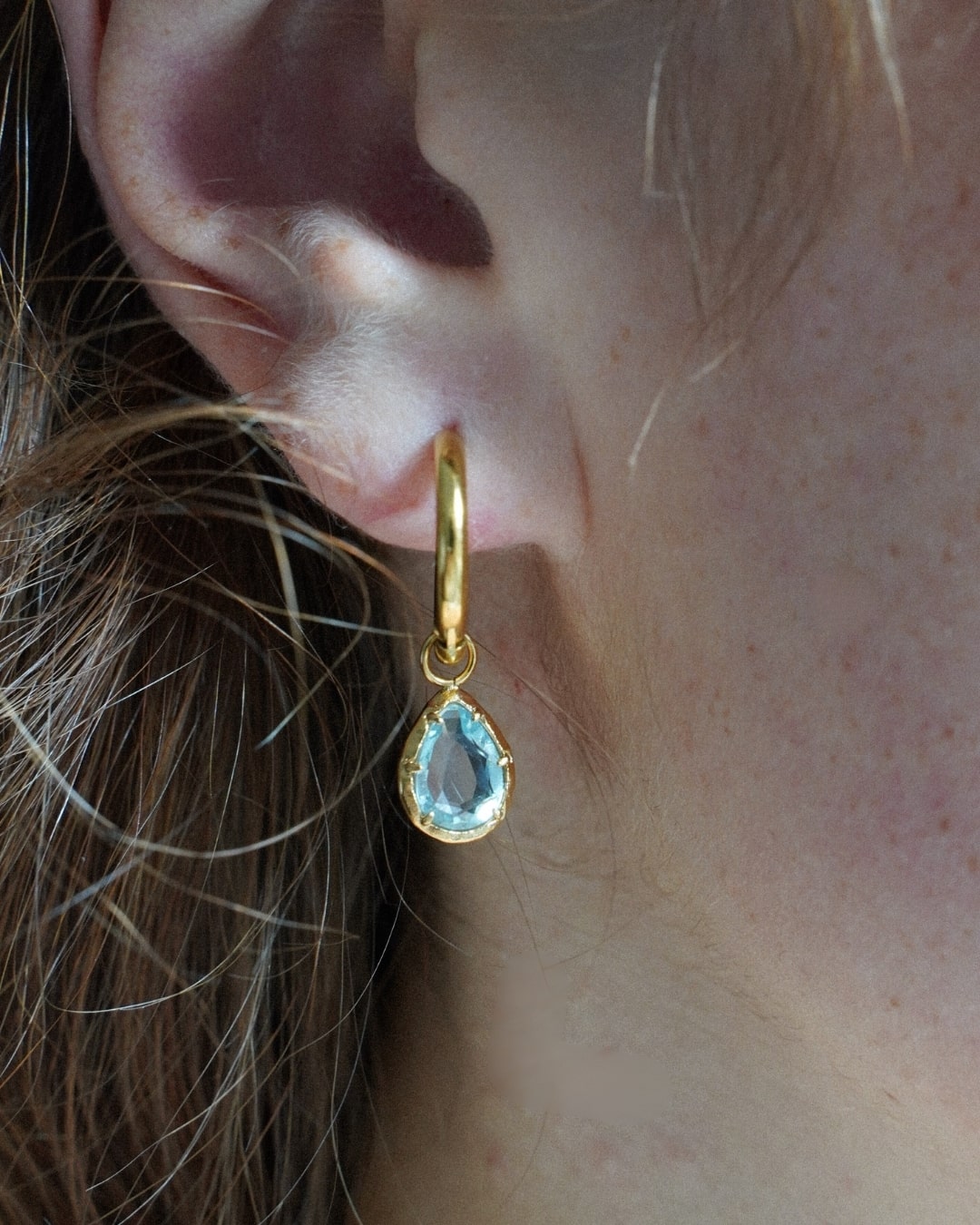 Ohrringe Echtstein-Drops Blue Topaz