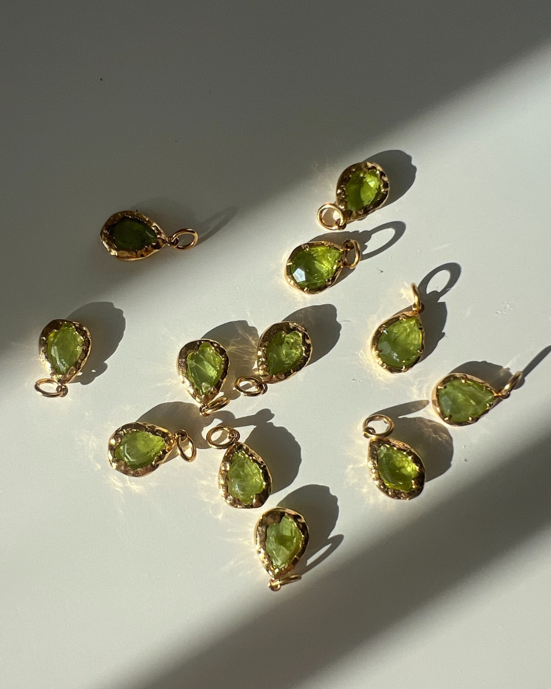 Halskette Echtstein-Drop Peridot