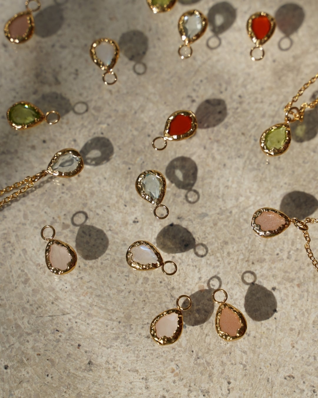 Ohrringe Echtstein-Drops Sunstone