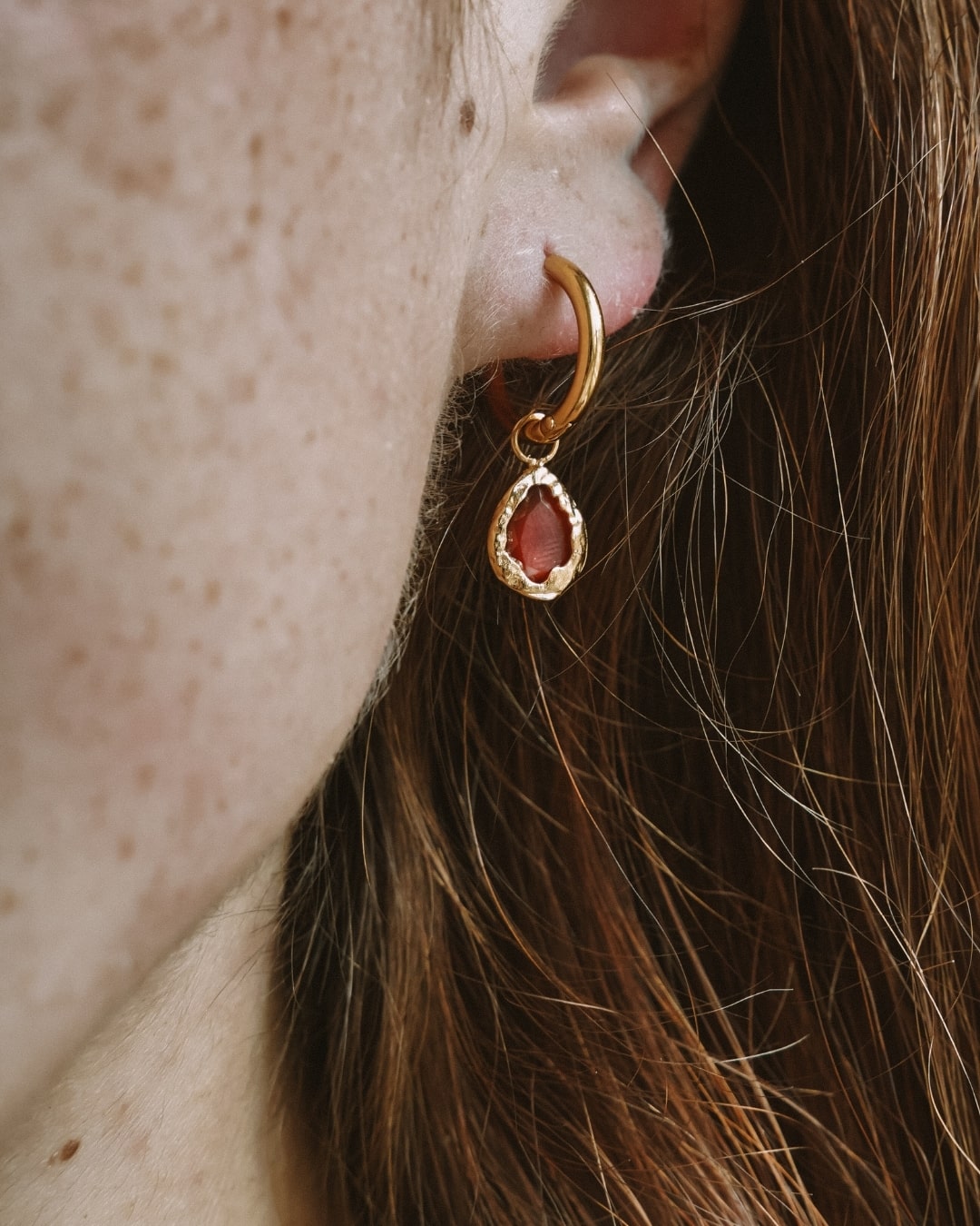 Ohrringe Echtstein-Drops Carnelian