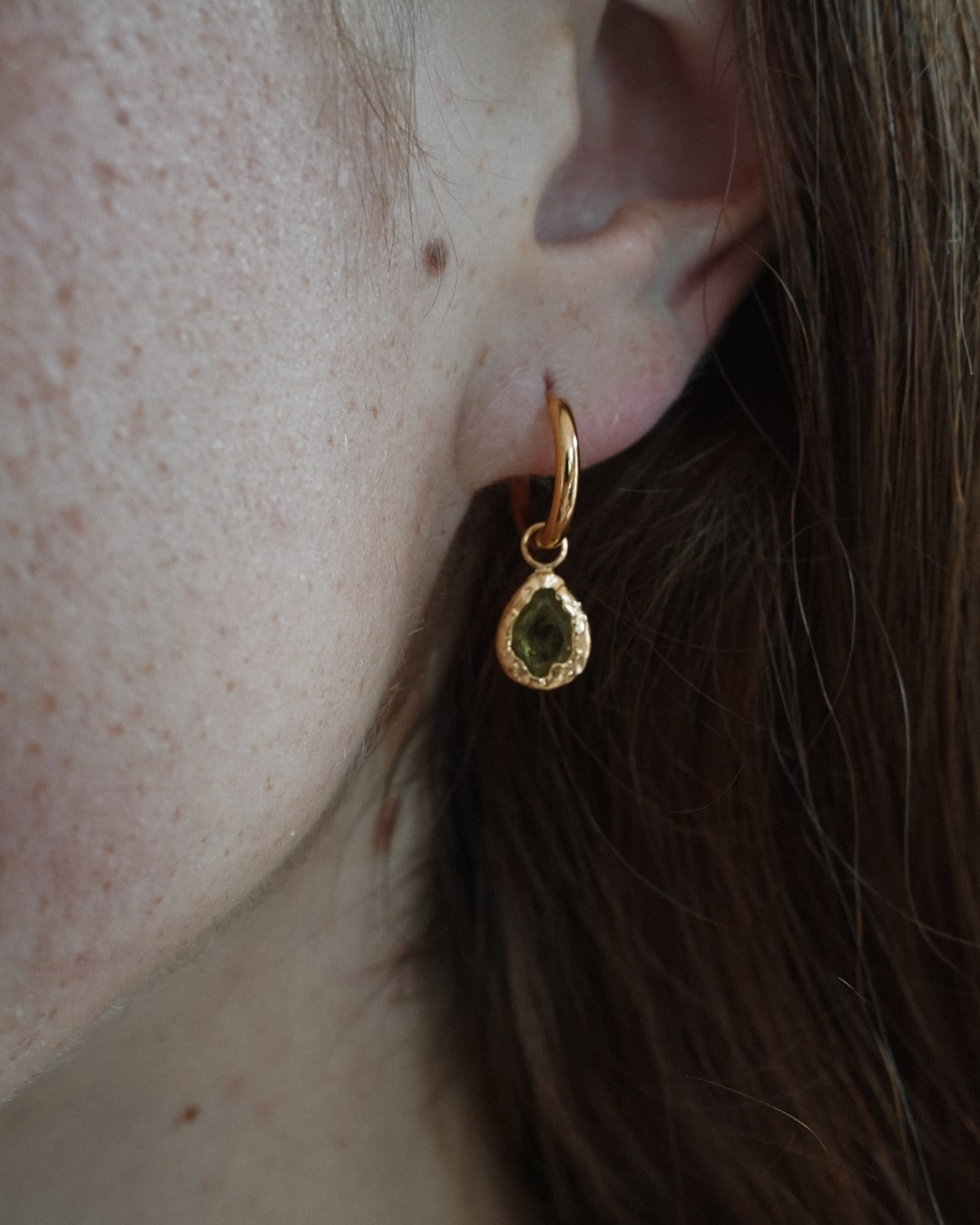 Ohrringe Echtstein-Drops Peridot