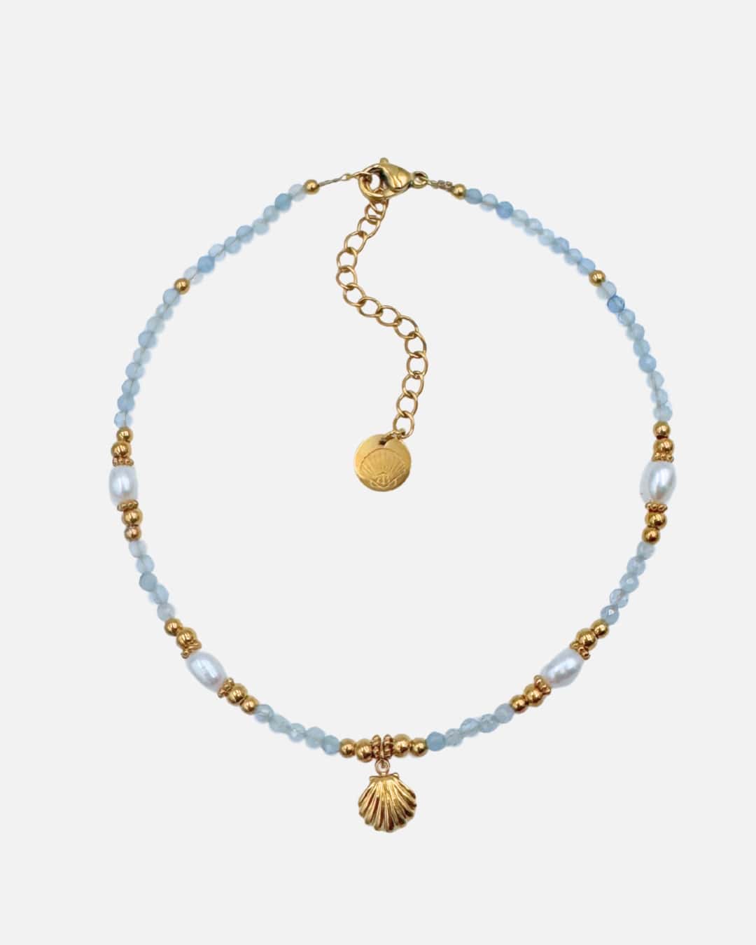 Fusskette Aquamarin Shell