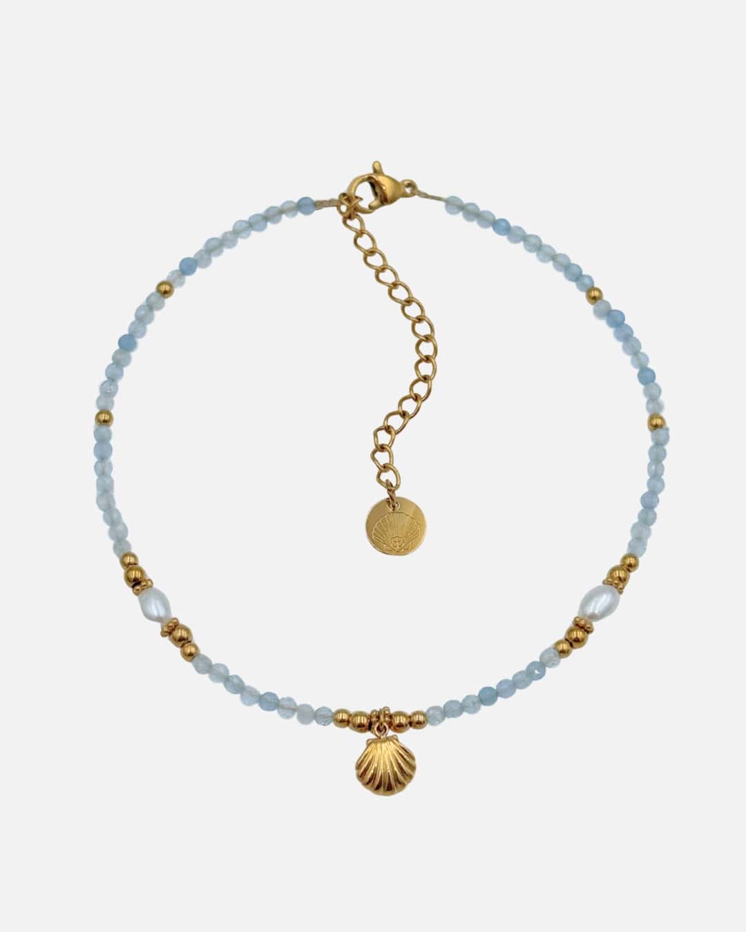 Fusskette Aquamarin Shell