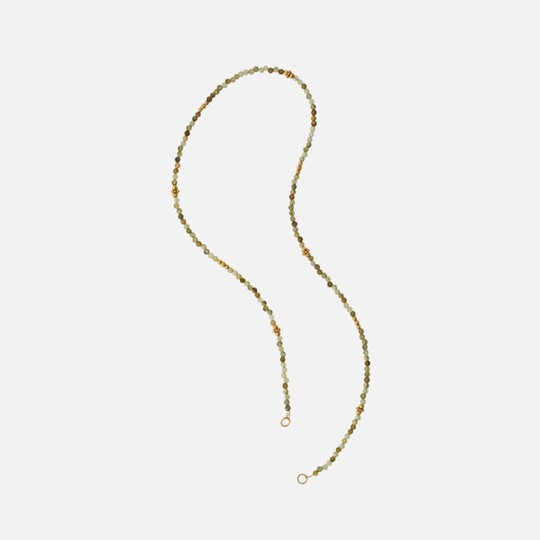 Halskette Charm Green Garnet Bead