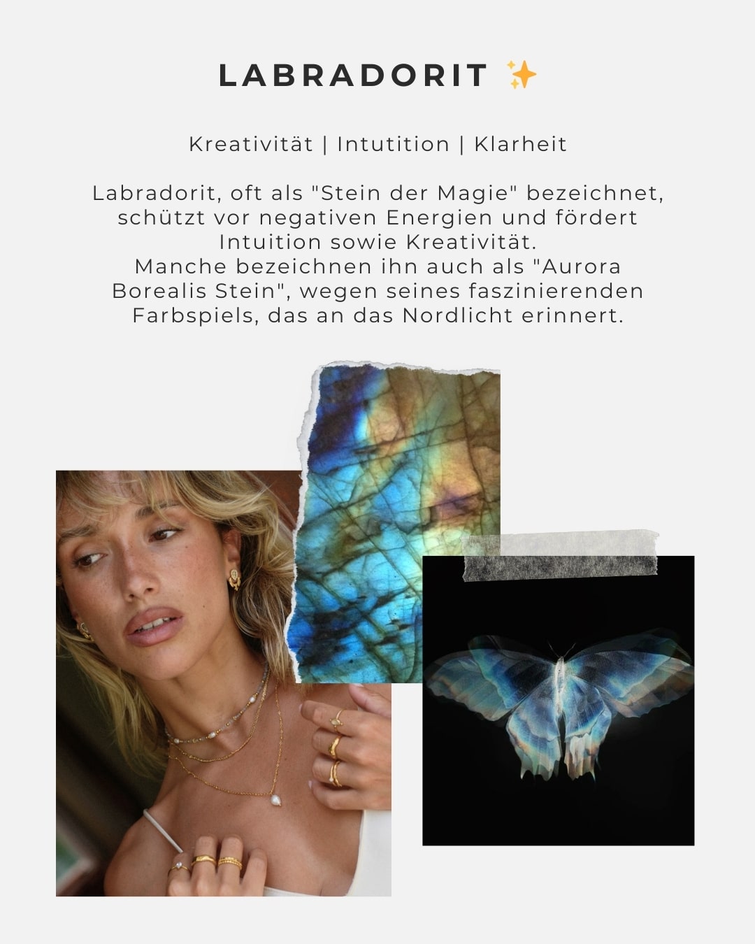 Halskette Charm Labradorit