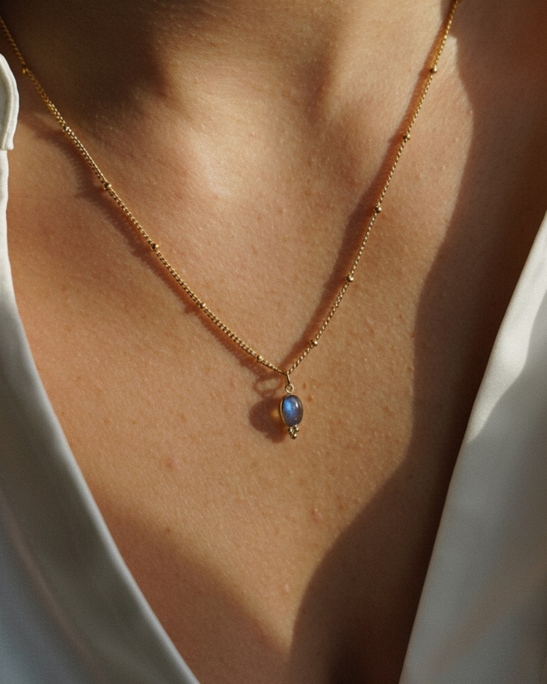 Halskette Charm Labradorit