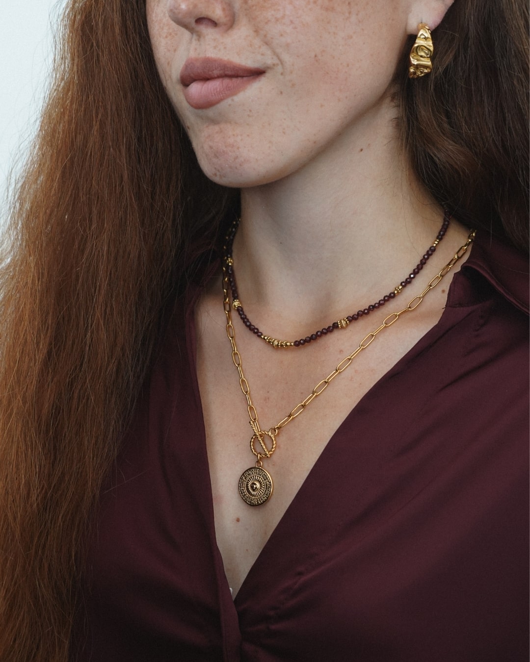 Halskette Red Garnet