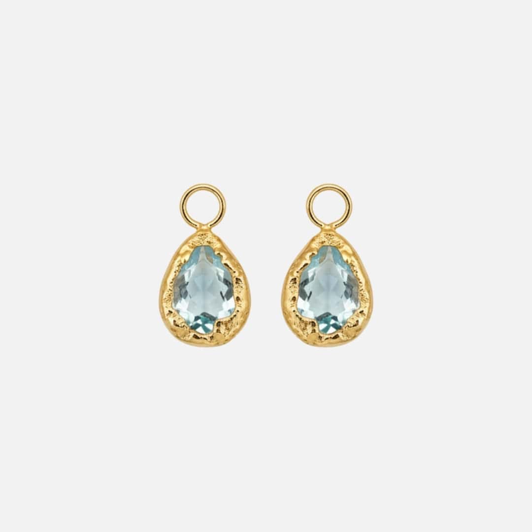 Ohrringe Echtstein-Drops Blue Topaz