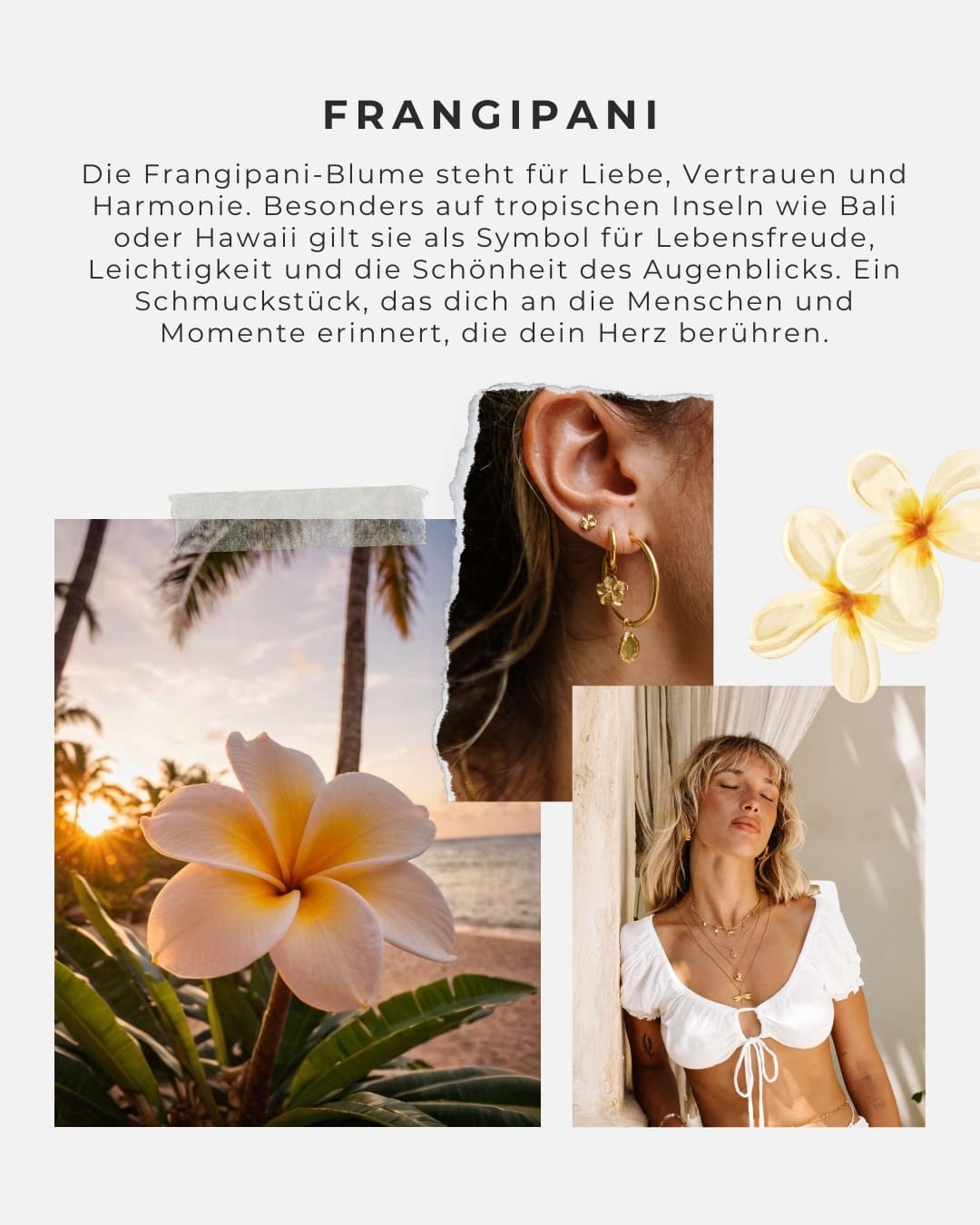 Ohrringe Charm Frangipani