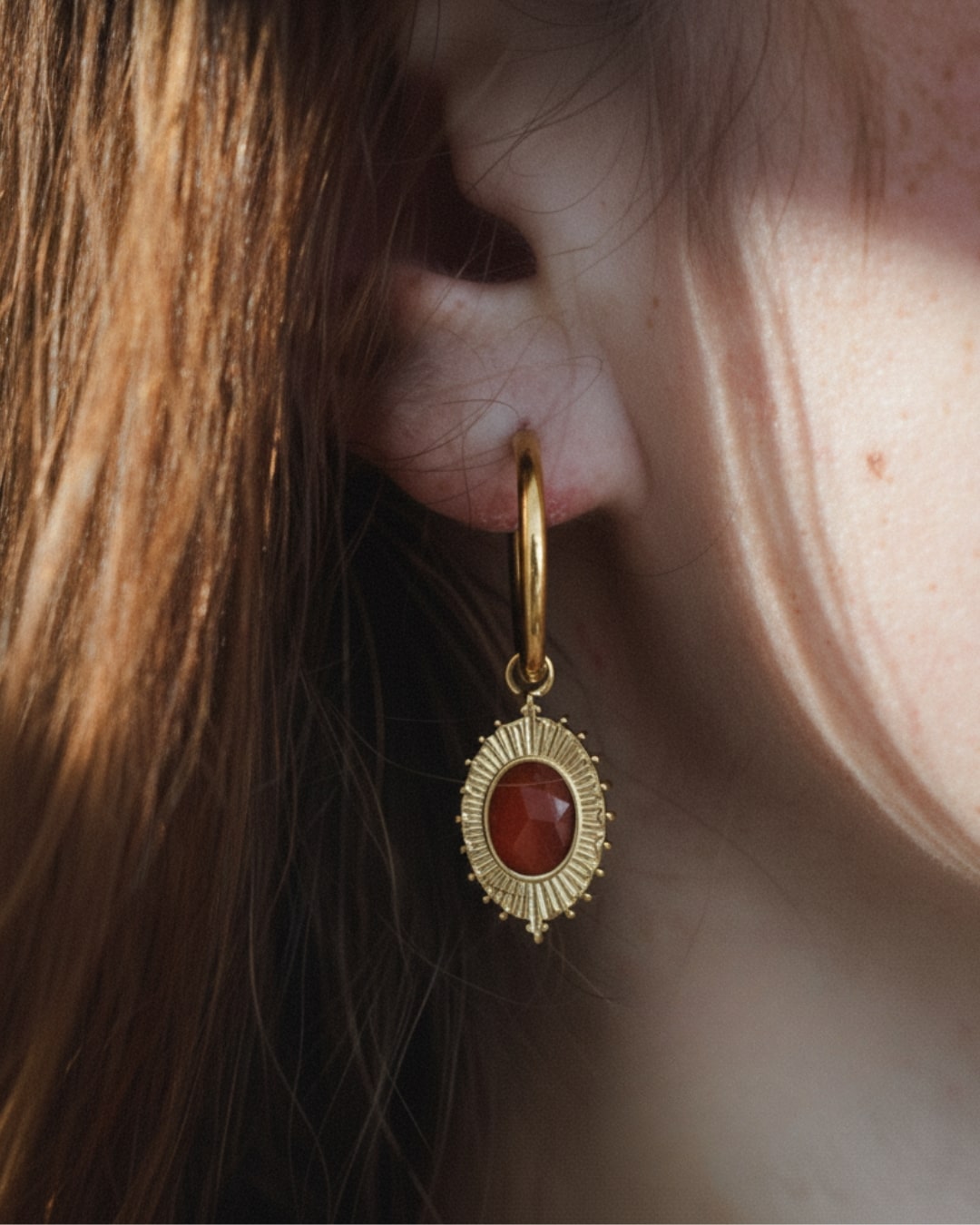 Ohrringe Ornament Red Agate