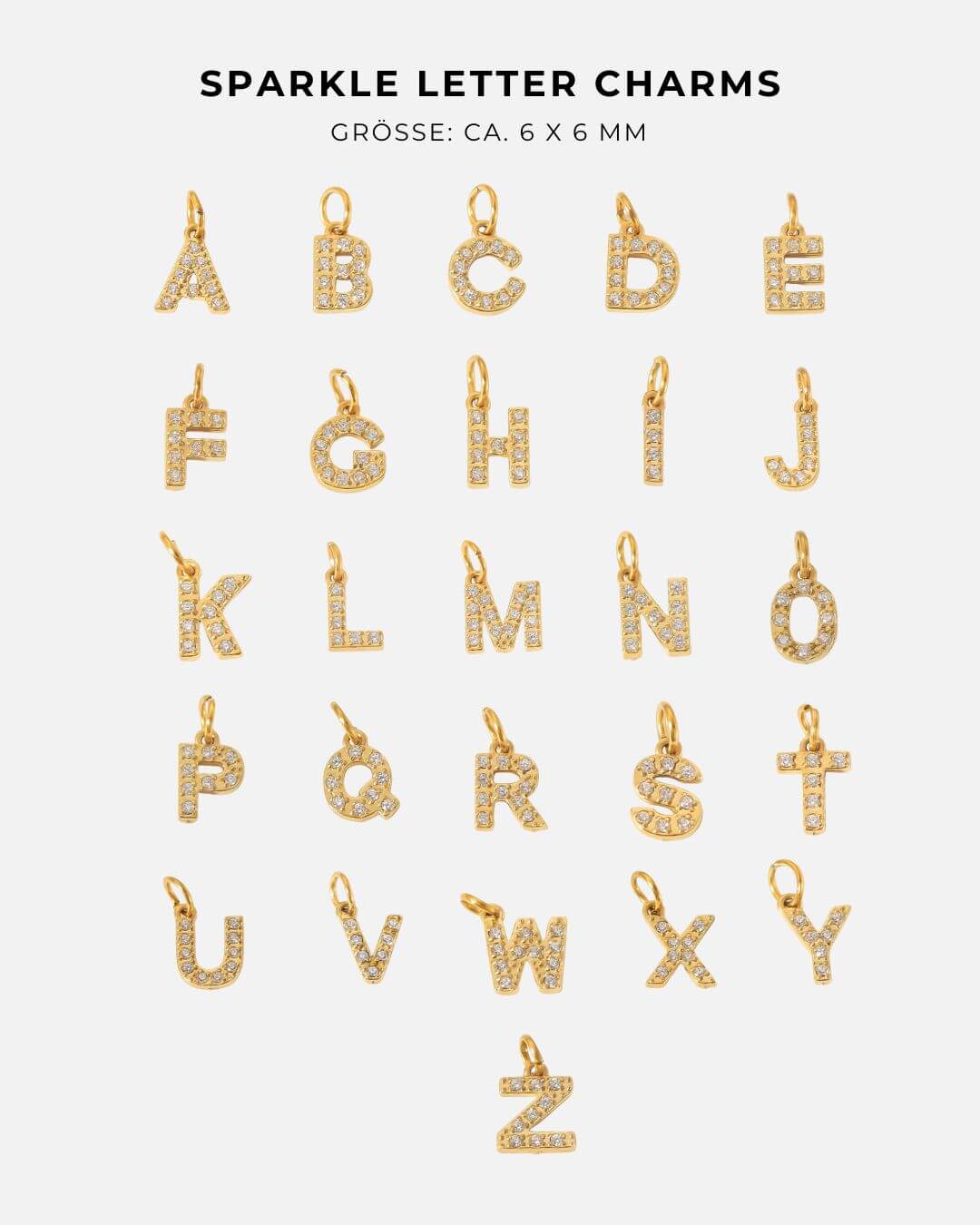 Sparkle Letter Charms (für Ketten)