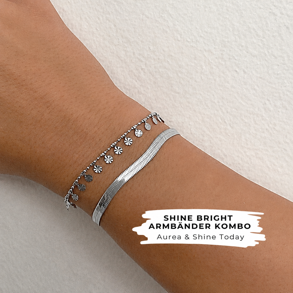 Shine Bright Armbänder Kombo Weissgold